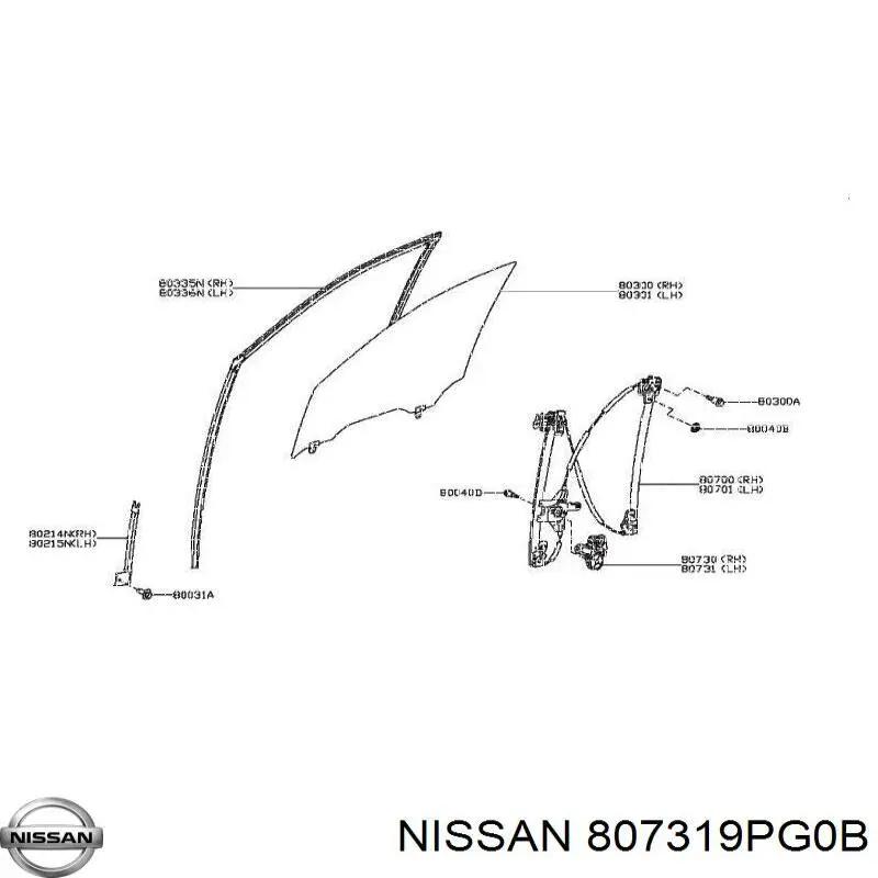807313KG0A Nissan/Infiniti Мотор склопідйомника водійських дверей
