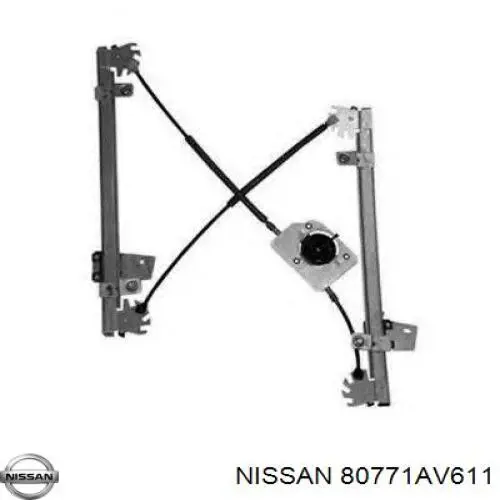 Механізм стеклопідйомника дверей передніх, лівих 80771AV611 NISSAN