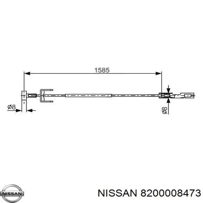 Трос ручного гальма, проміжний 8200008473 Nissan