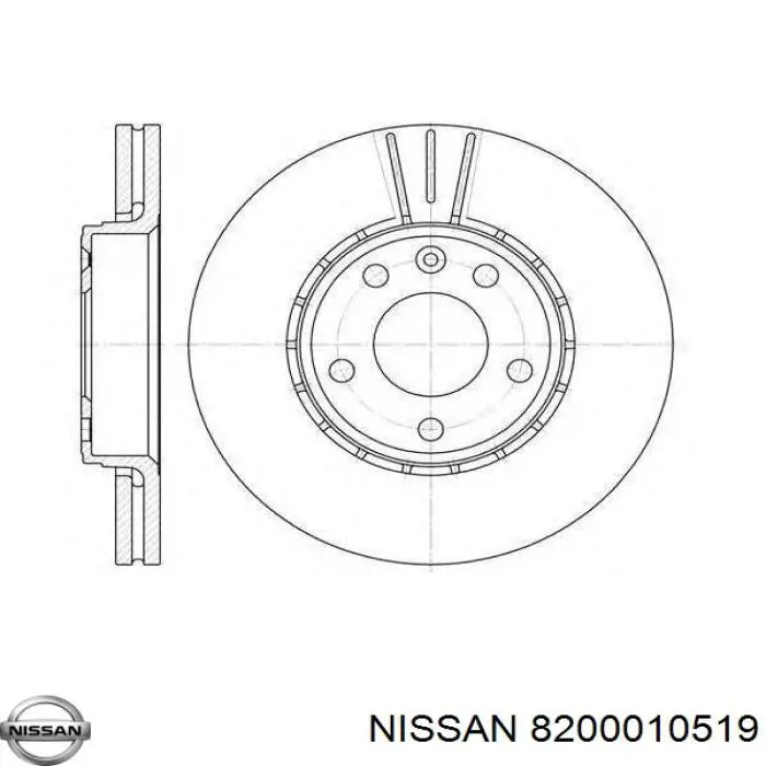 Диск гальмівний передній 8200010519 Nissan