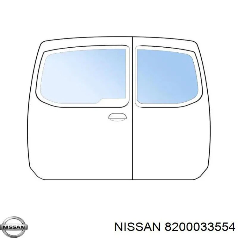 8200033554 Nissan скло багажної двостулкової двері, лівої