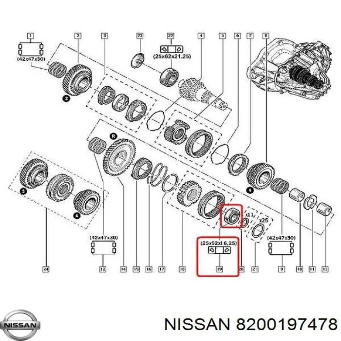 Купити 8200197478 Nissan/Infiniti Підшипник КПП