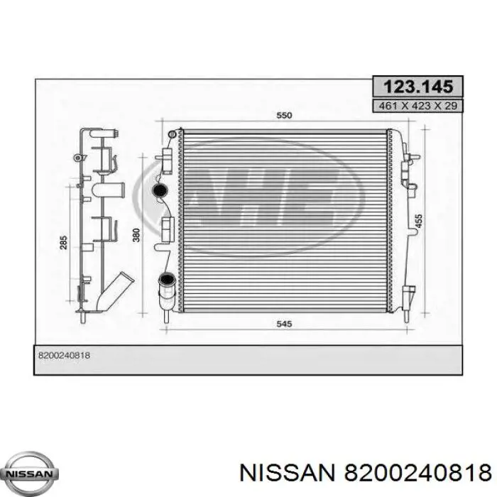 8200240818 Nissan/Infiniti Радіатор охолодження двигуна