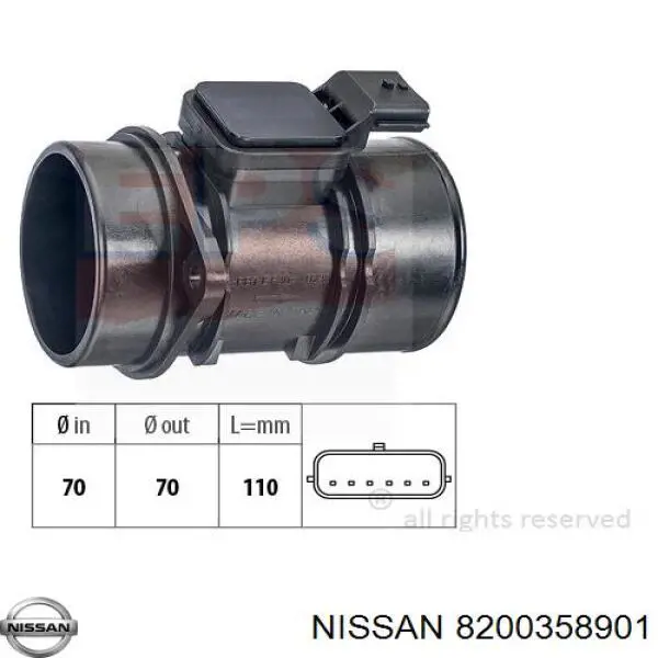 8200358901 Nissan/Infiniti Датчик витрати повітря