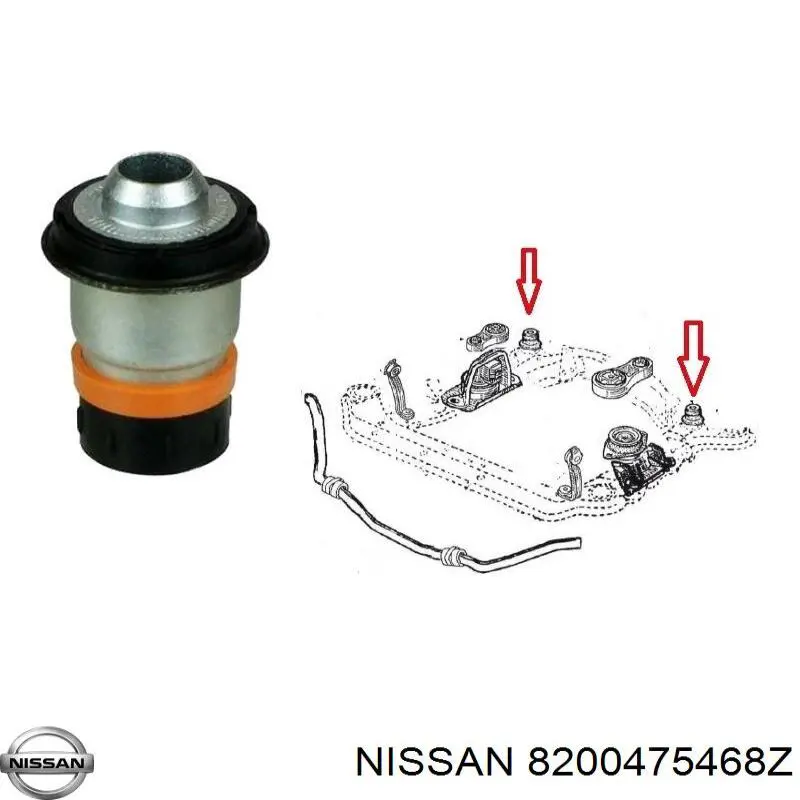 Сайлентблок передній балки/підрамника 8200475468Z Nissan