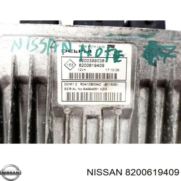 Електронний блок керування двигуном 8200619409 Nissan/Infiniti