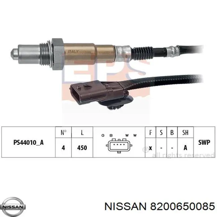 8200650085 Nissan/Infiniti Лямбдазонд, датчик кисню до каталізатора