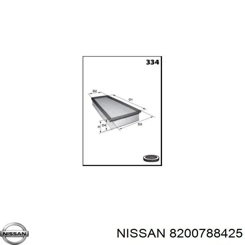 Фільтр повітряний 8200788425 Nissan