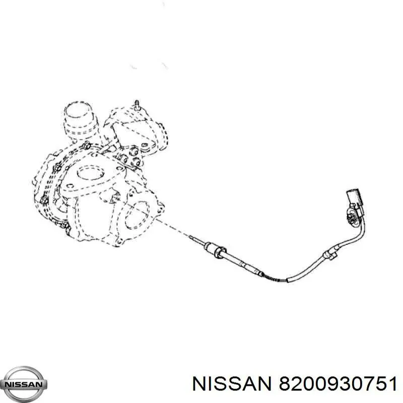 8200930751 Nissan датчик температури відпрацьованих газів (вг, перед турбіною)