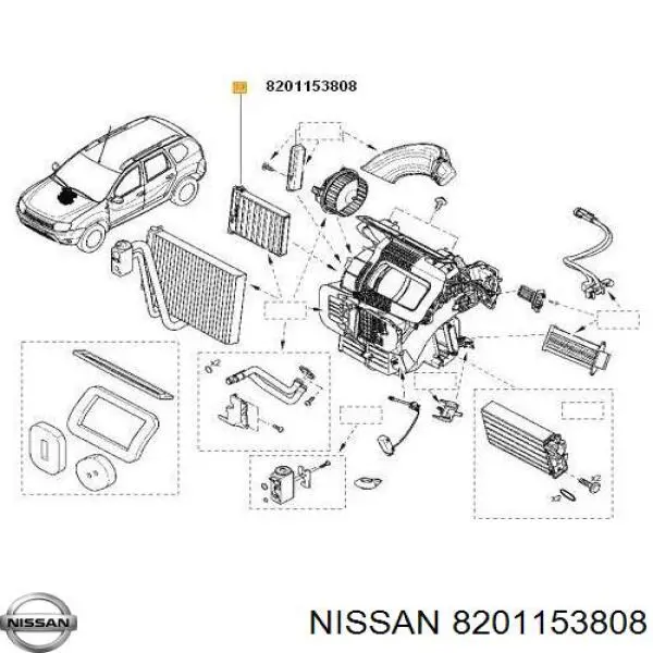 Фільтр повітряний обігрівача Nissan/Infiniti 8201153808 ціна, від 4.53 USD
