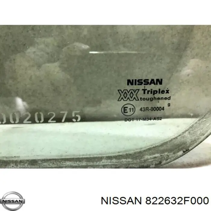 Скло-кватирка двері, задній, лівою Nissan/Infiniti 822632F000 ціна, від 11.30 USD