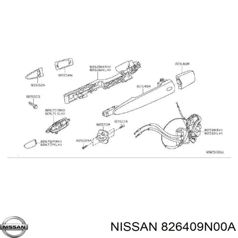  Ручка задньої двері зовнішня Nissan LEAF 