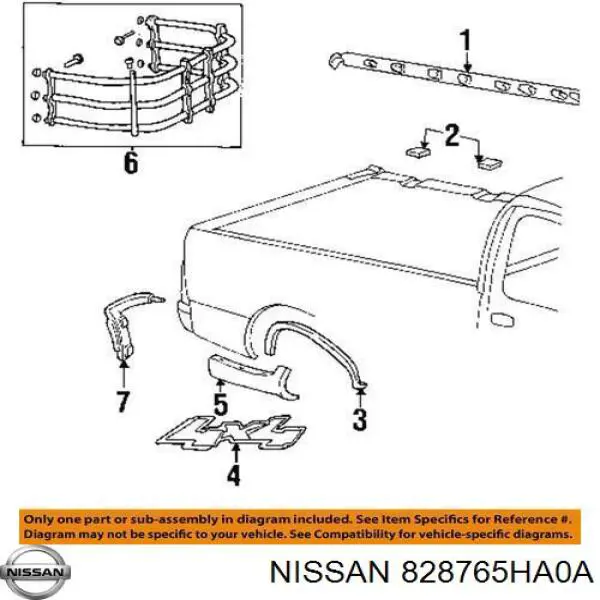 Купити 828765HA0A Nissan/Infiniti Молдинг задніх правих дверей