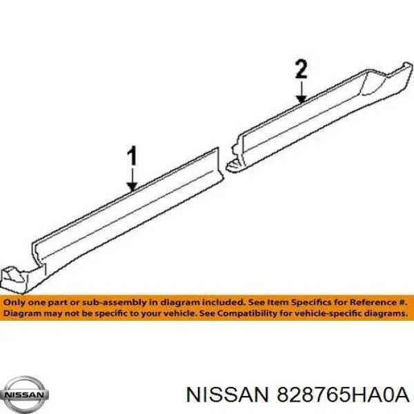 828765HA0A Nissan/Infiniti Молдинг задніх правих дверей