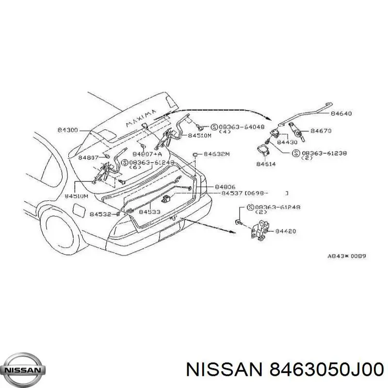 Замок дверей багажника Nissan Maxima седан (A32) (1994 - 2000) ціна, від 25.34 USD