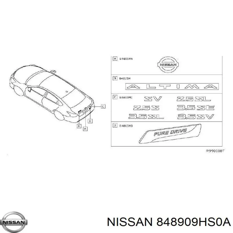  Nissan/Infiniti 848909HS0A ціна, від 13.95 USD