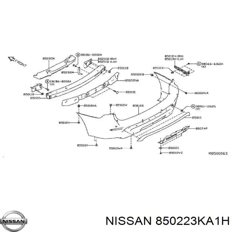 Купити 850223KA1H Nissan/Infiniti Задній бампер