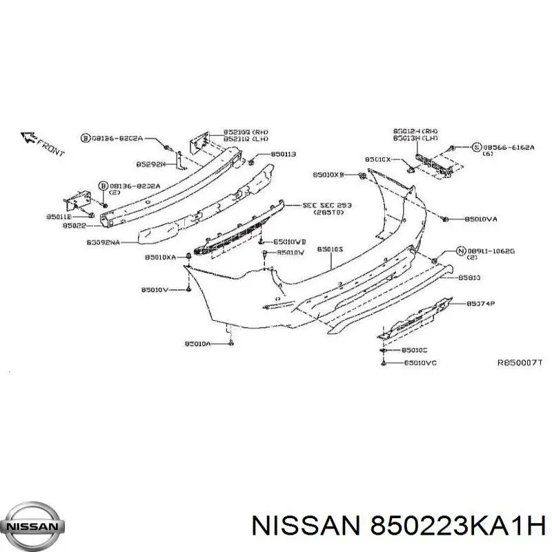 Кожух бампера заднього Nissan/Infiniti 850223KA1H ціна, від 127.45 USD