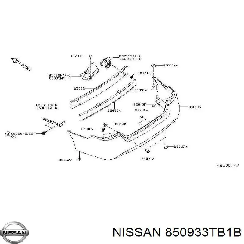 Абсорбер (наповнювач) бампера заднього Nissan/Infiniti 850933TB1B ціна, від 6.29 USD