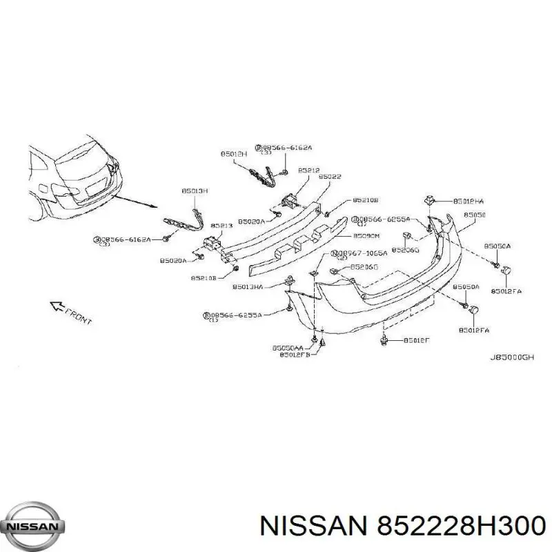 Кріплення бамера ліве Nissan/Infiniti 852228H300 ціна, від 4.04 USD