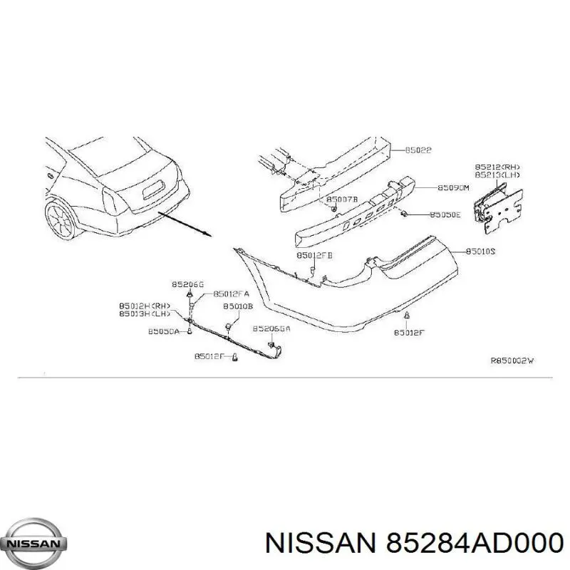  Nissan/Infiniti 85284AD000 ціна, від 3.32 USD