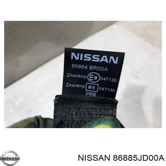 Пасок безпеки передній лівий 86885JD00A Nissan/Infiniti