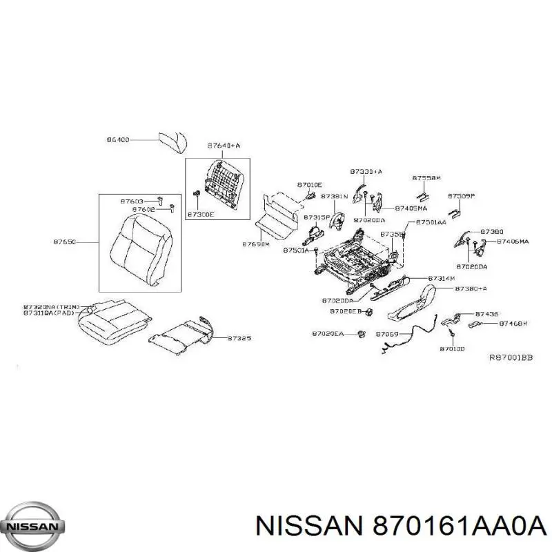  Nissan/Infiniti 870161AA0A ціна, від 39.78 USD