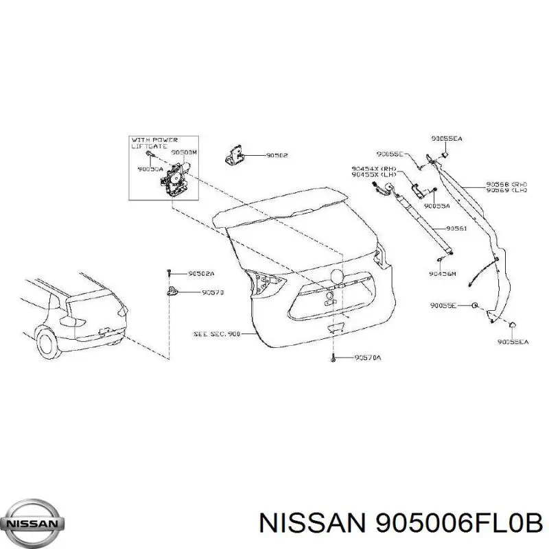 Замок дверей багажника Nissan/Infiniti 905006FL0B ціна, від 31.63 USD