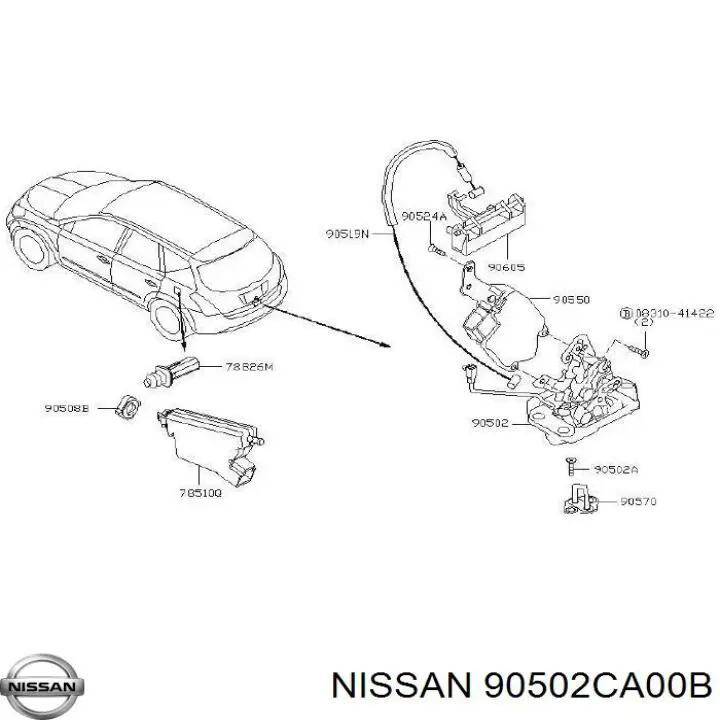 Замок дверей багажника Nissan/Infiniti 90502CA00B ціна, від  USD