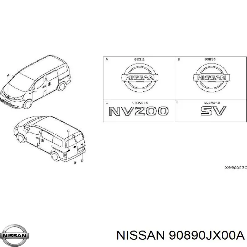 90890JX00A Nissan 