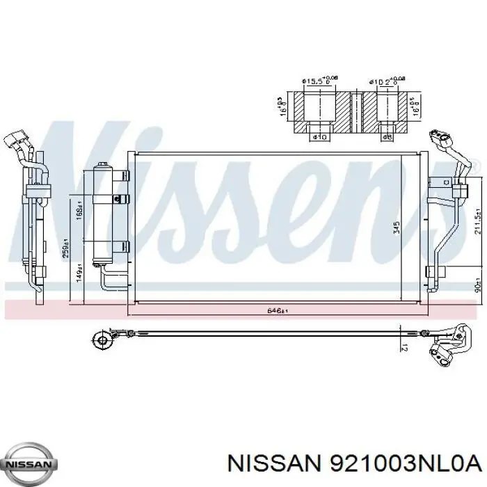 Радіатор кондиціонера Nissan Leaf (ZE0E) (Нісан Ліф)