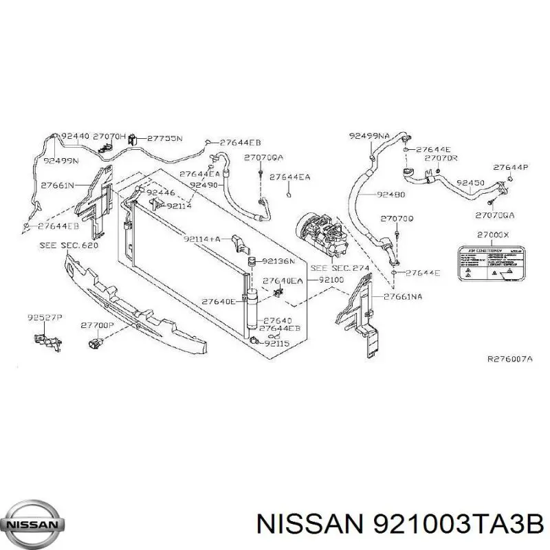 921003TA3B Nissan радіатор кондиціонера