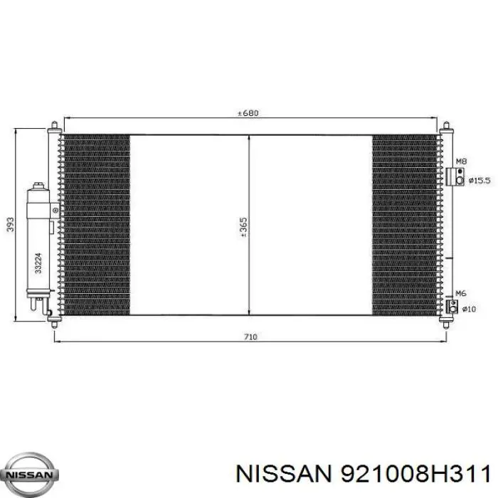 Конденсатор кондиціонера Nissan/Infiniti 921008H311 ціна, від 64.23 USD