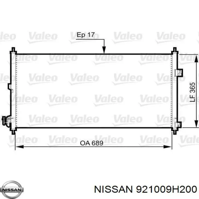 921009H200 Nissan радіатор кондиціонера