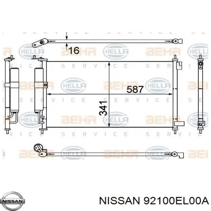 92100EL00A Nissan радіатор кондиціонера