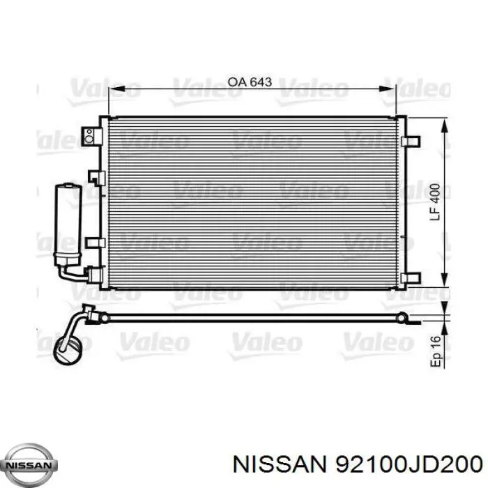 92100JD200 Nissan радіатор кондиціонера