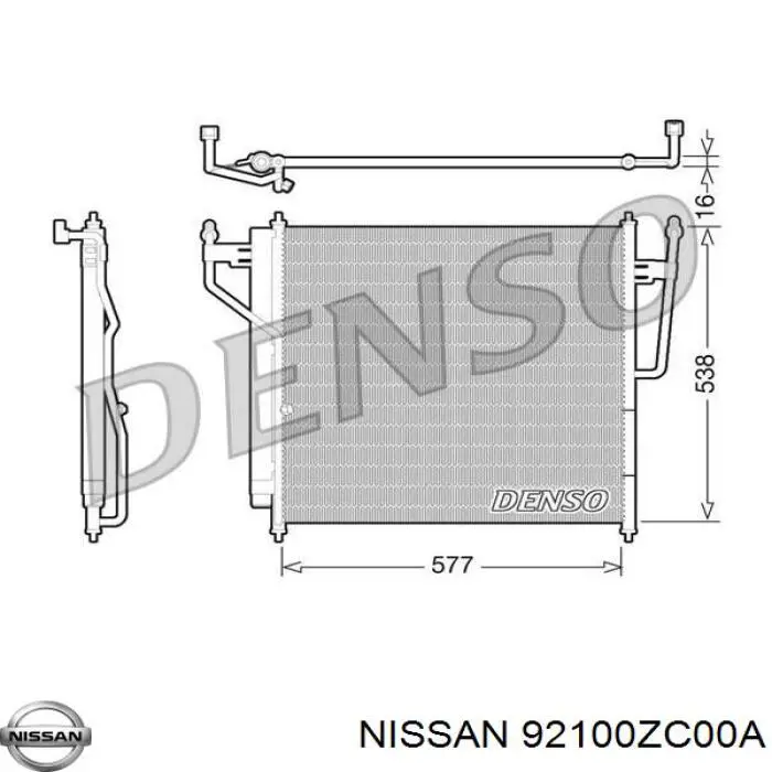 Купити 92100ZC00A Nissan/Infiniti Радіатор системи охолодження кондиціонера