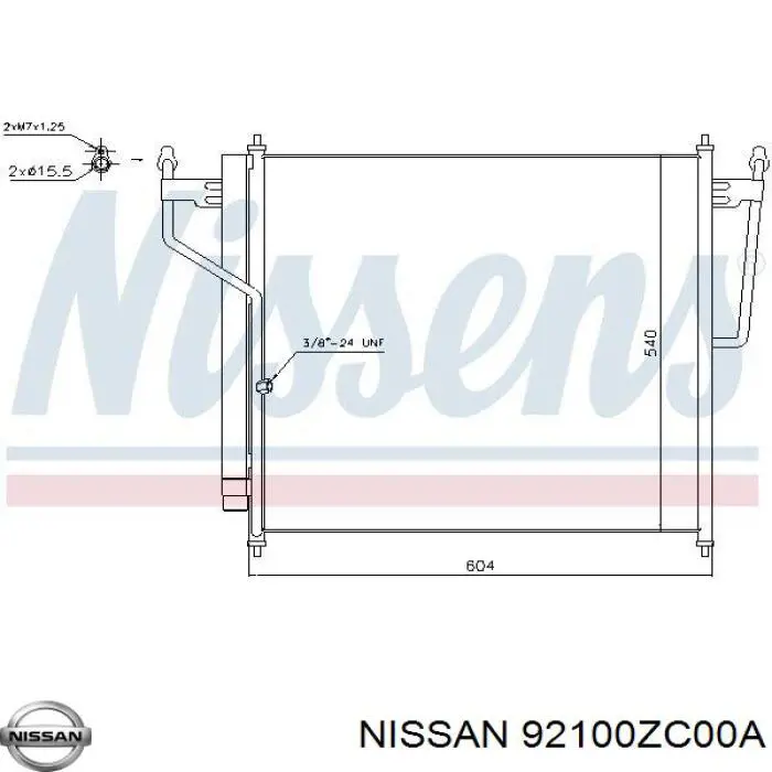 Конденсатор кондиціонера Nissan/Infiniti 92100ZC00A ціна, від 92.49 USD