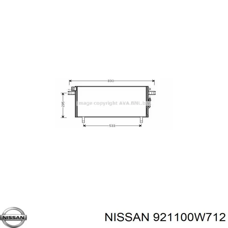 Радіатор кондиціонера 921100W712 Nissan