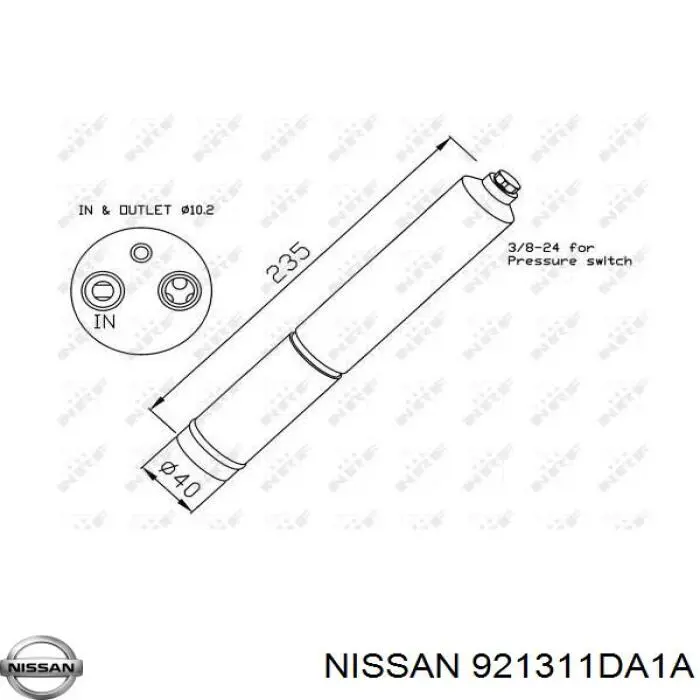 921311DA1A Nissan/Infiniti Ресивер-осушувач кондиціонера