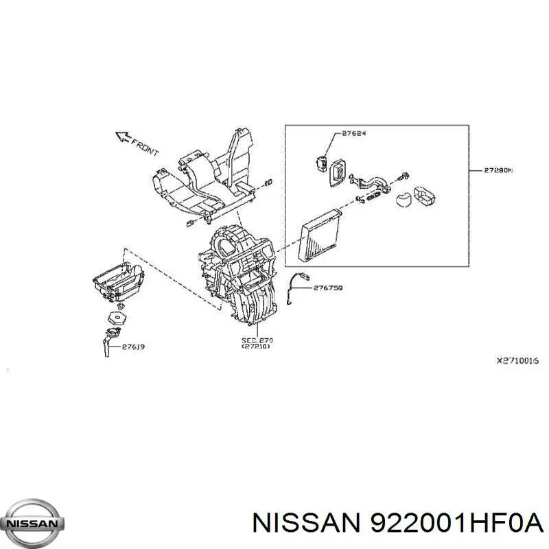 Клапан TRV, кондиціонера 922001HF0A Nissan