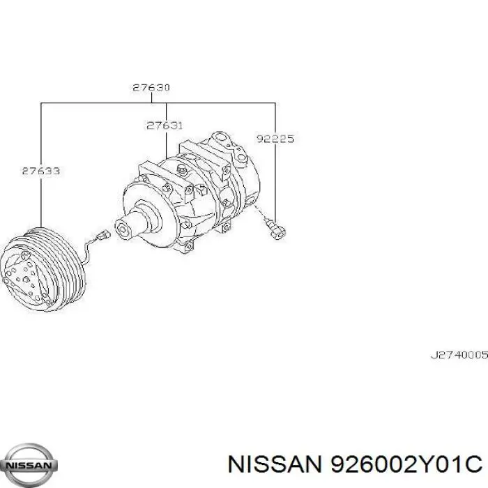 Компресор системи кондиціювання Nissan/Infiniti 926002Y01C ціна, від 125.43 USD