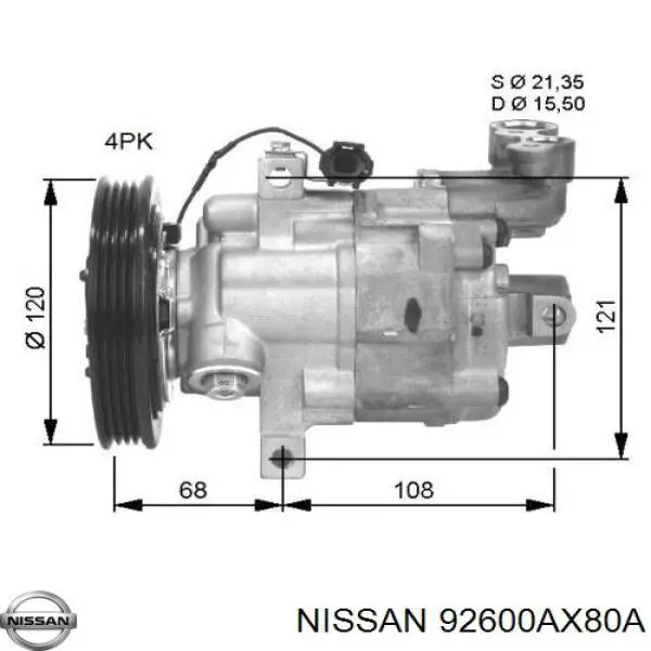 Компресор системи кондиціювання Nissan/Infiniti 92600AX80A ціна, від 95.61 USD