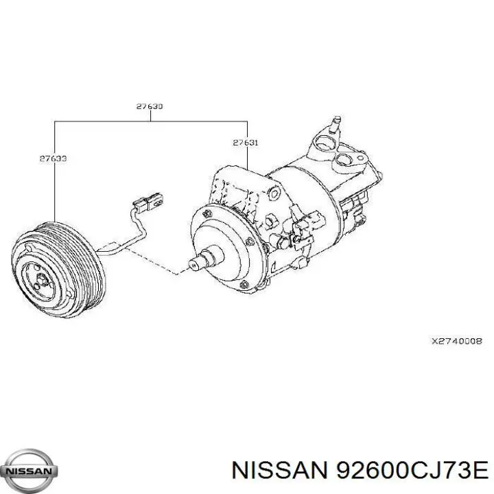 92600CJ73D Nissan компресор кондиціонера