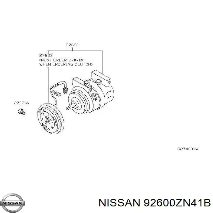 92600ZN41A Nissan/Infiniti Компресор холодоагенту