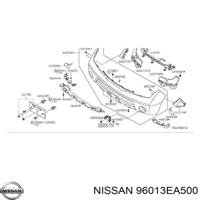  Спойлер переднього бампера, лівий Nissan Pathfinder 