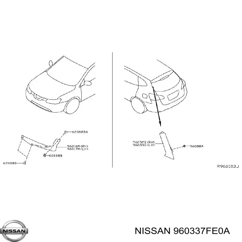 Крило на багажник Nissan/Infiniti 960337FE0A ціна, від 9.99 USD