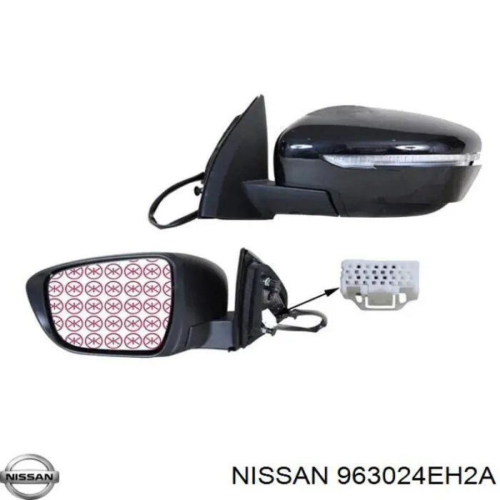 963024EH2A Nissan/Infiniti Дзеркало заднього виду, ліве