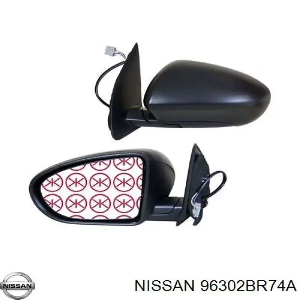 Купити 96302BR74A Nissan/Infiniti Бічне дзеркало заднього виду ліве