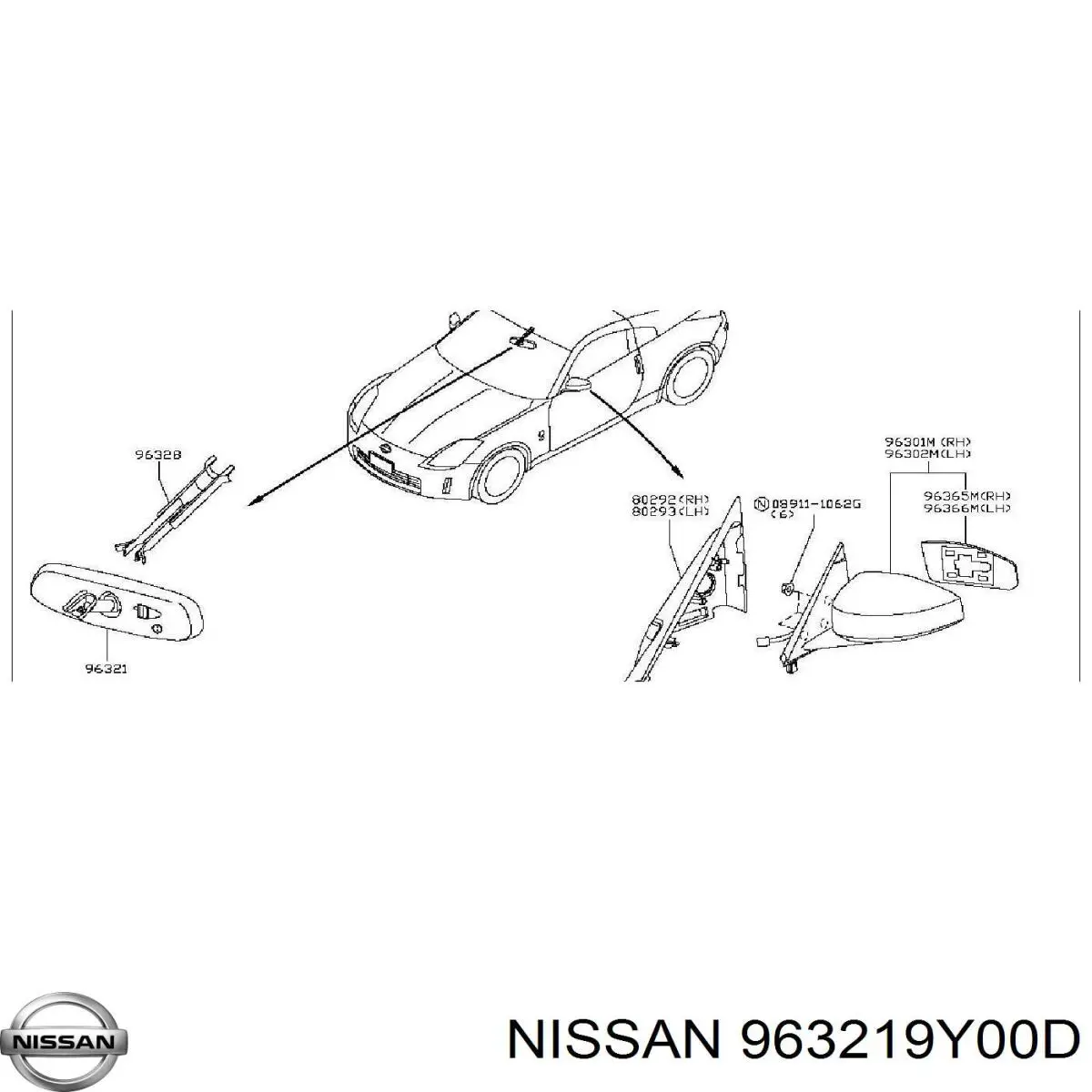 Дзеркало заднього виду в салоні Nissan Teana седан (J32) (2008 - 2013) ціна, від 15.77 USD